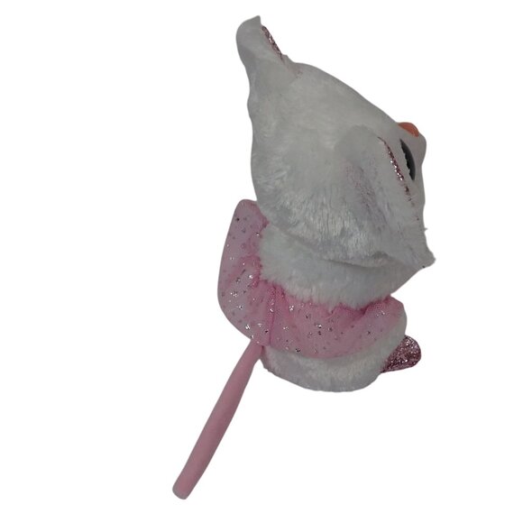 Ty Beanie Boo Nina Mouse White Pink Glitter Plush Toy Tutu 6" NO Hang Tag - Picture 3 of 8